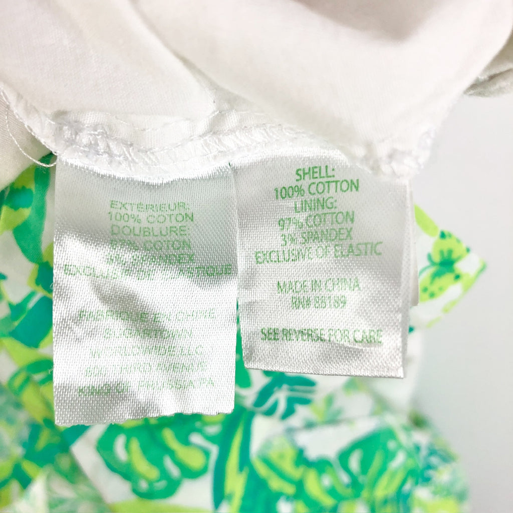 Lilly Pulitzer Womens Esteli Hybrid Dress Romper 4 Green White Puff Sleeve NWOT