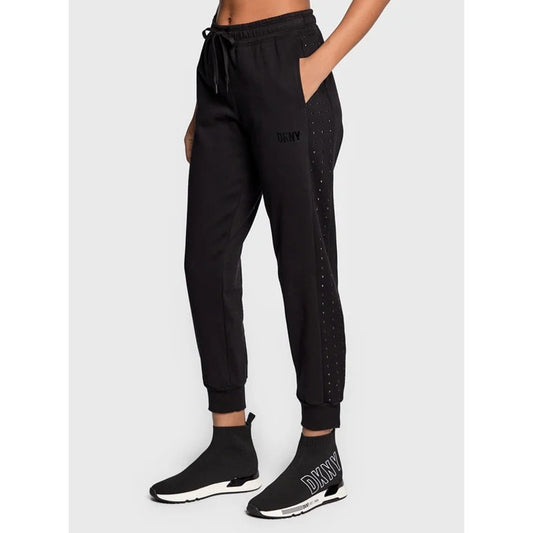DKNY SPORT Womens Relaxed Joggers Medium Black Pants Embellished NWT
