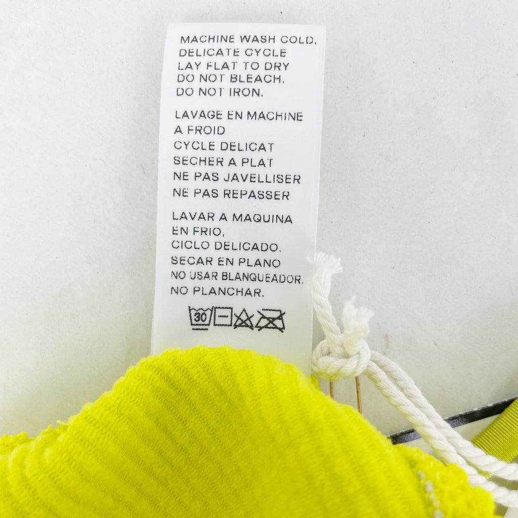 Good American Always Fits Bandeau Bikini Top 1/2 S-M Electric Yellow Swim NWT