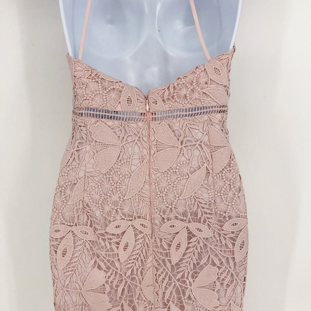 BARDOT Women's Willow Sheath Dress Small Soft Pink Floral Lace Sleeveless NWT