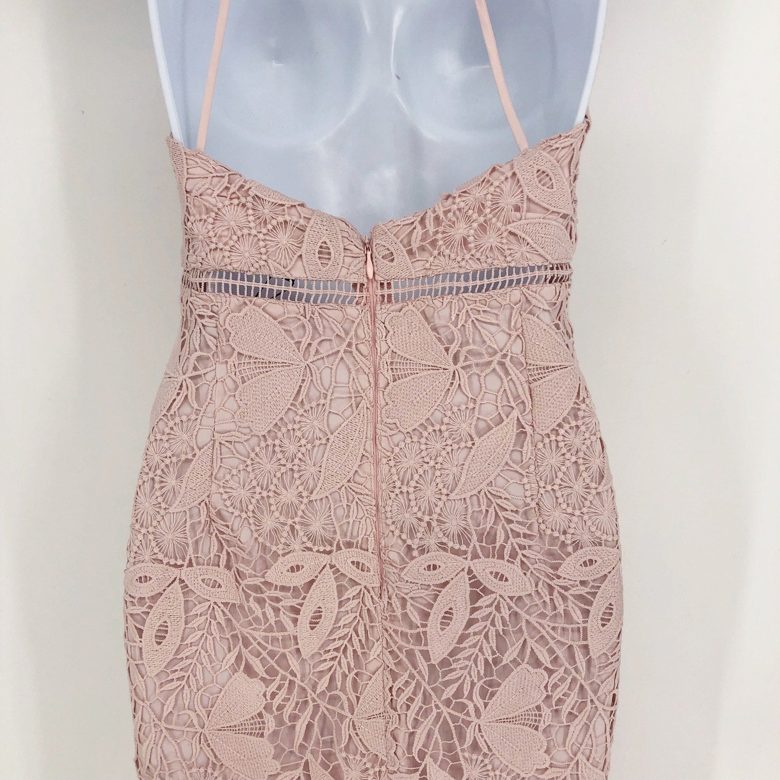 BARDOT Women's Willow Sheath Dress Small Soft Pink Floral Lace Sleeveless NWT