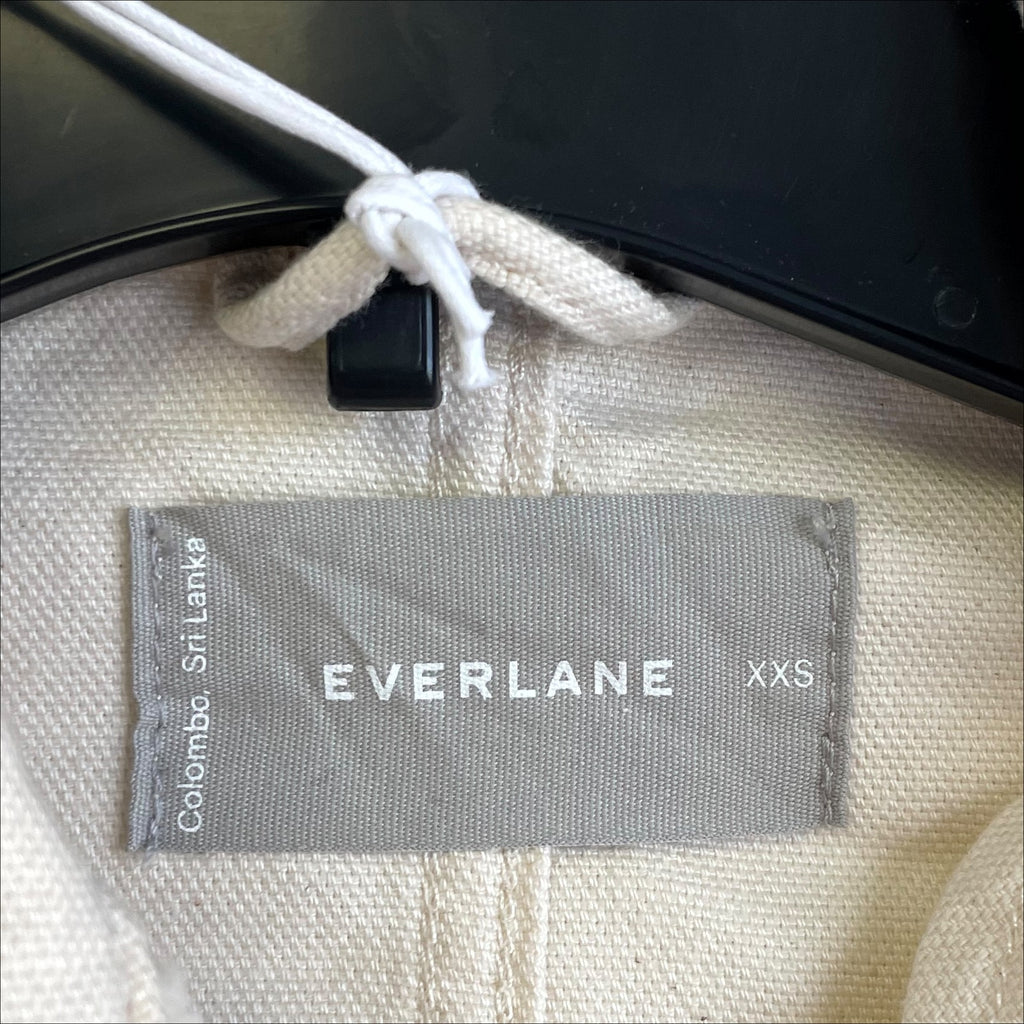 Everlane Womens The Cinchable Chore Jacket XXS Cream Bone Canvas NWT