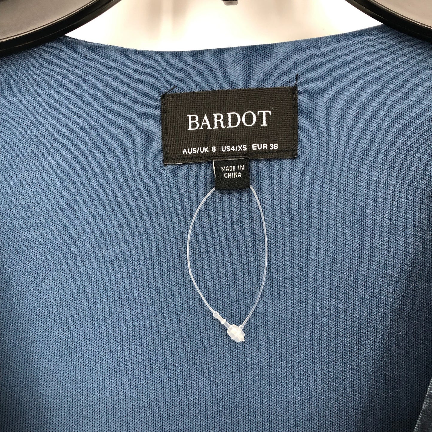 BARDOT Womens Bernie Wrap Mini Dress US 4 XS Blue Velour Long Sleeve NWOT