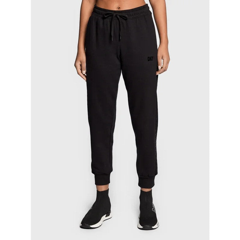 DKNY SPORT Womens Relaxed Joggers Medium Black Pants Embellished NWT