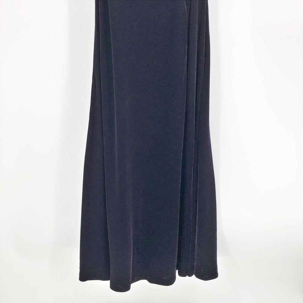 Lauren Ralph Lauren Velvet Evening Dress Size 2 Dark Purple Belt Sleeveless NWT