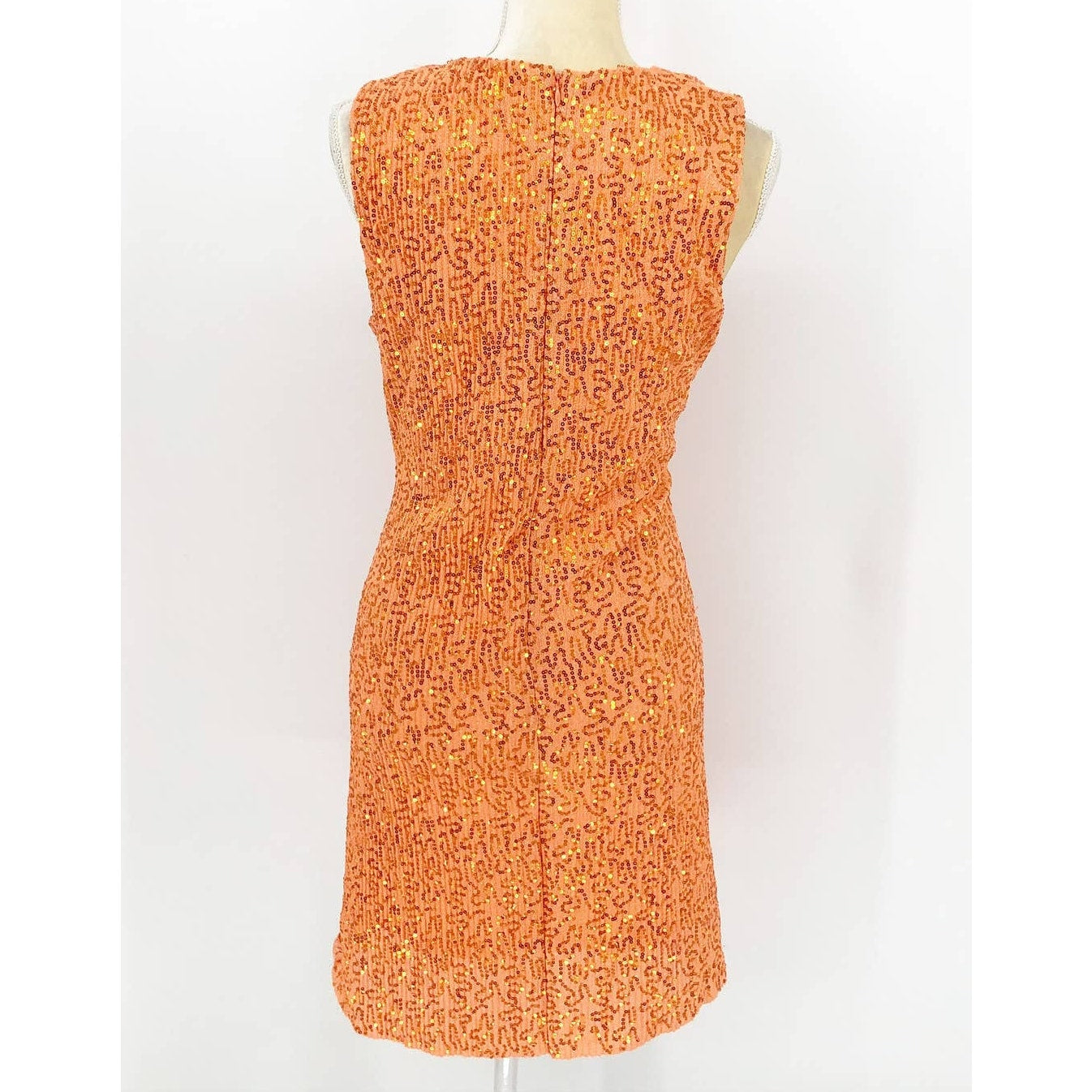 Stine Goya Womens Louiza Sequin Mini Dress Small Orange Drape Sleeveless NWOT