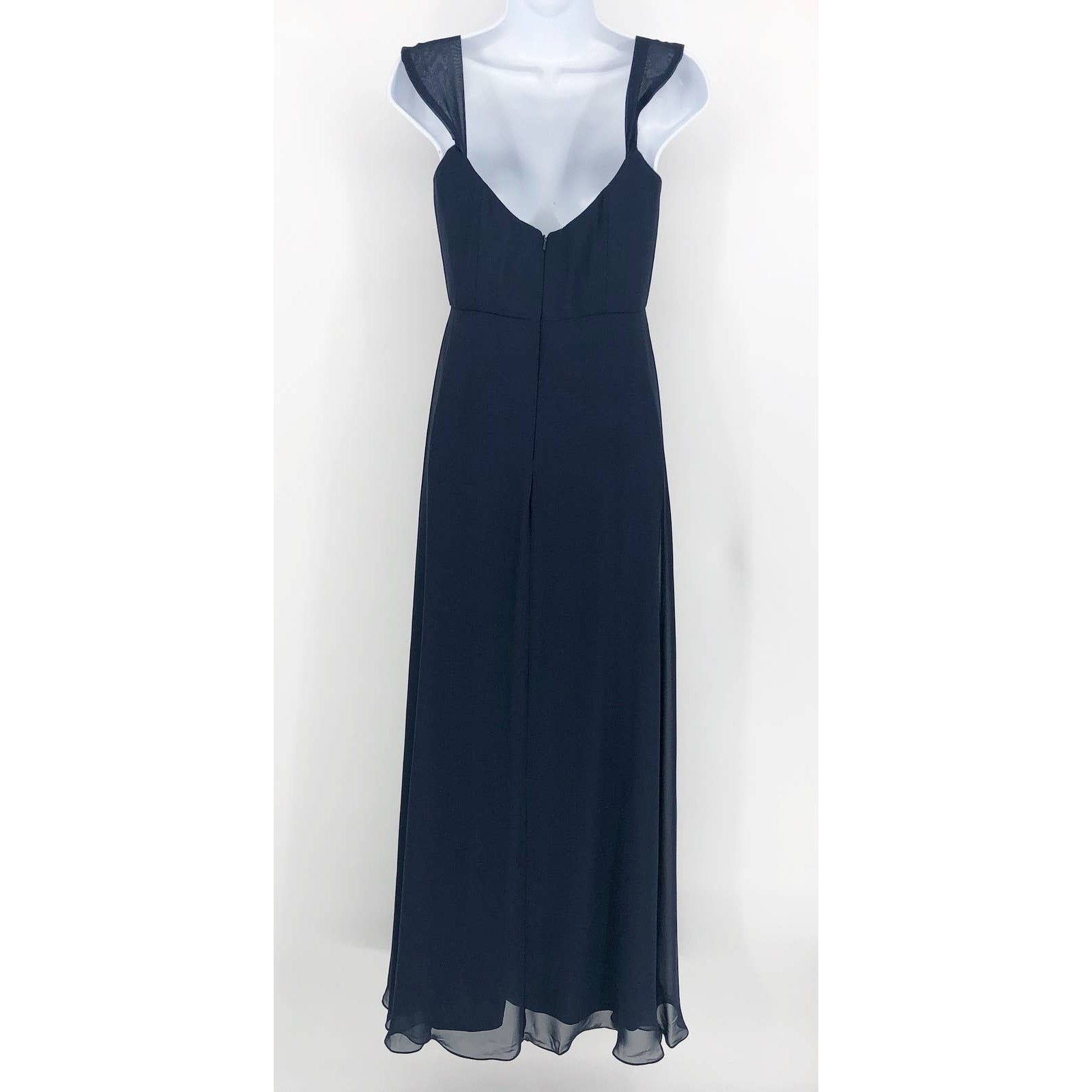 AFTER SIX 1560 Off-the-Shoulder Long Dress 2R Midnight Blue Gown Formal NWOT
