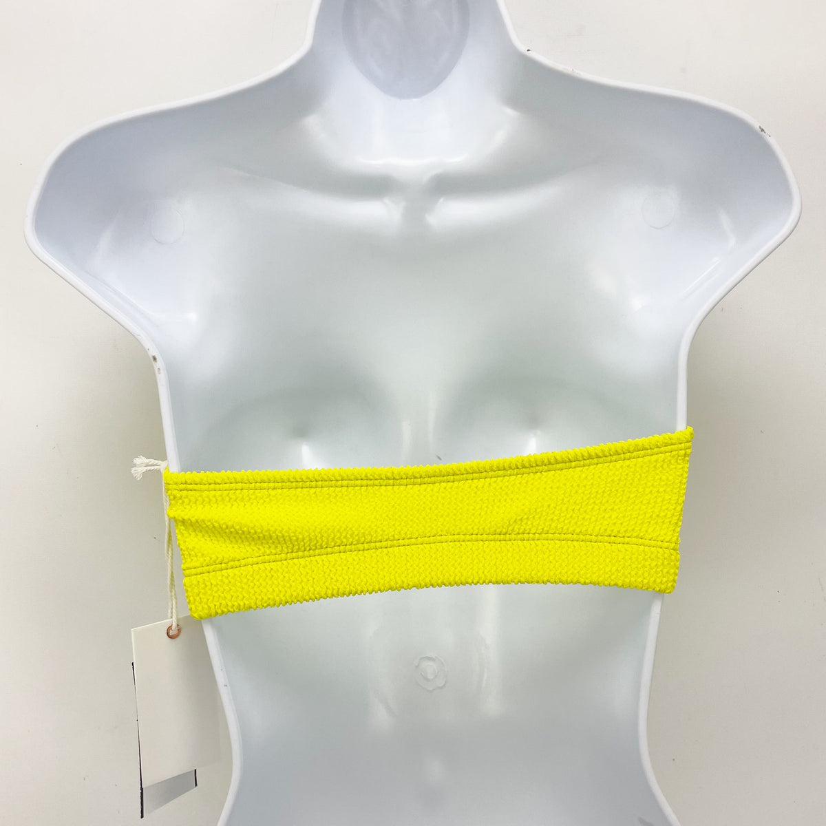 Good American Always Fits Bandeau Bikini Top 1/2 S-M Electric Yellow Swim NWT
