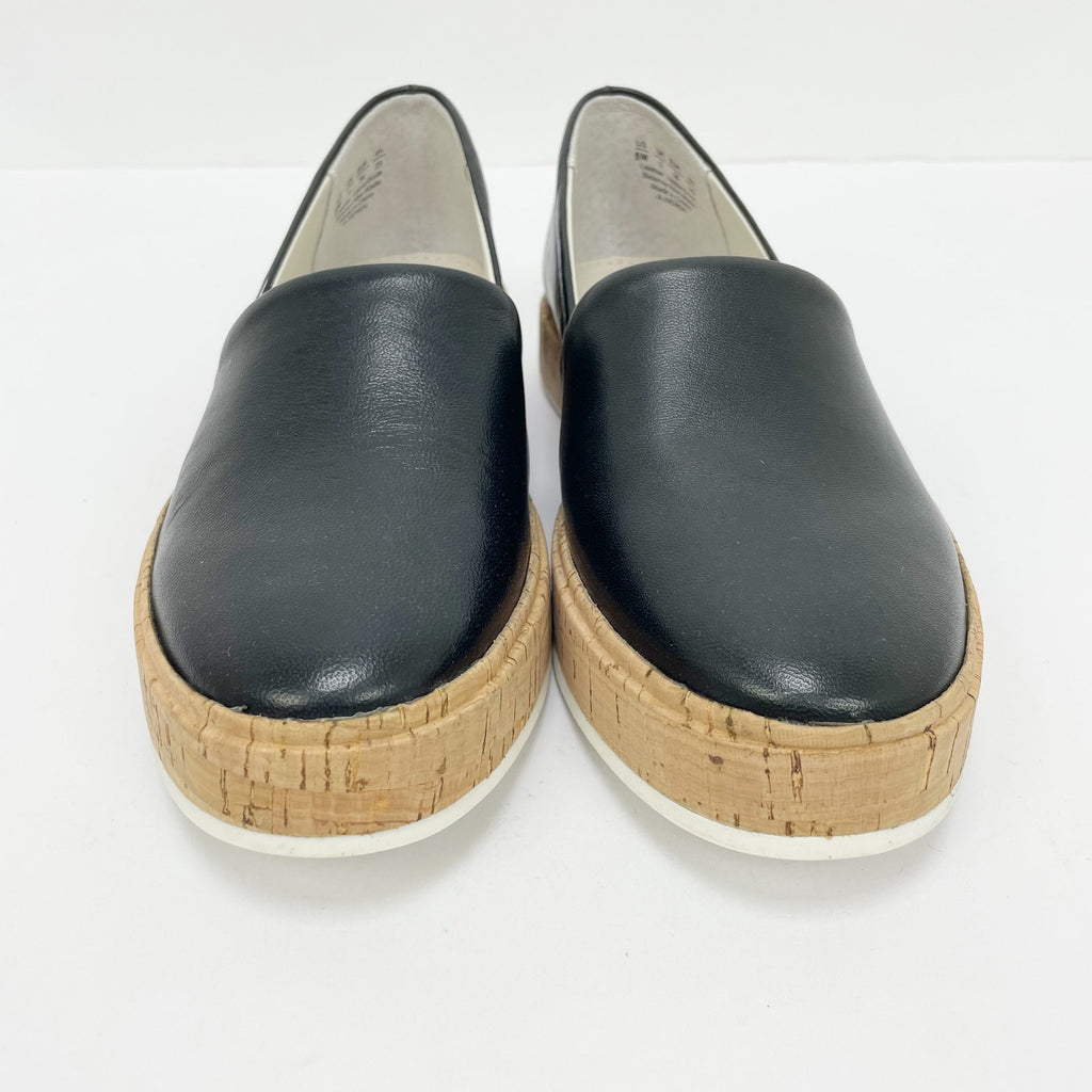 Franco Sarto Womens Derek Sneaker Size 6 Black Leather Lightweight Slip-On NIB