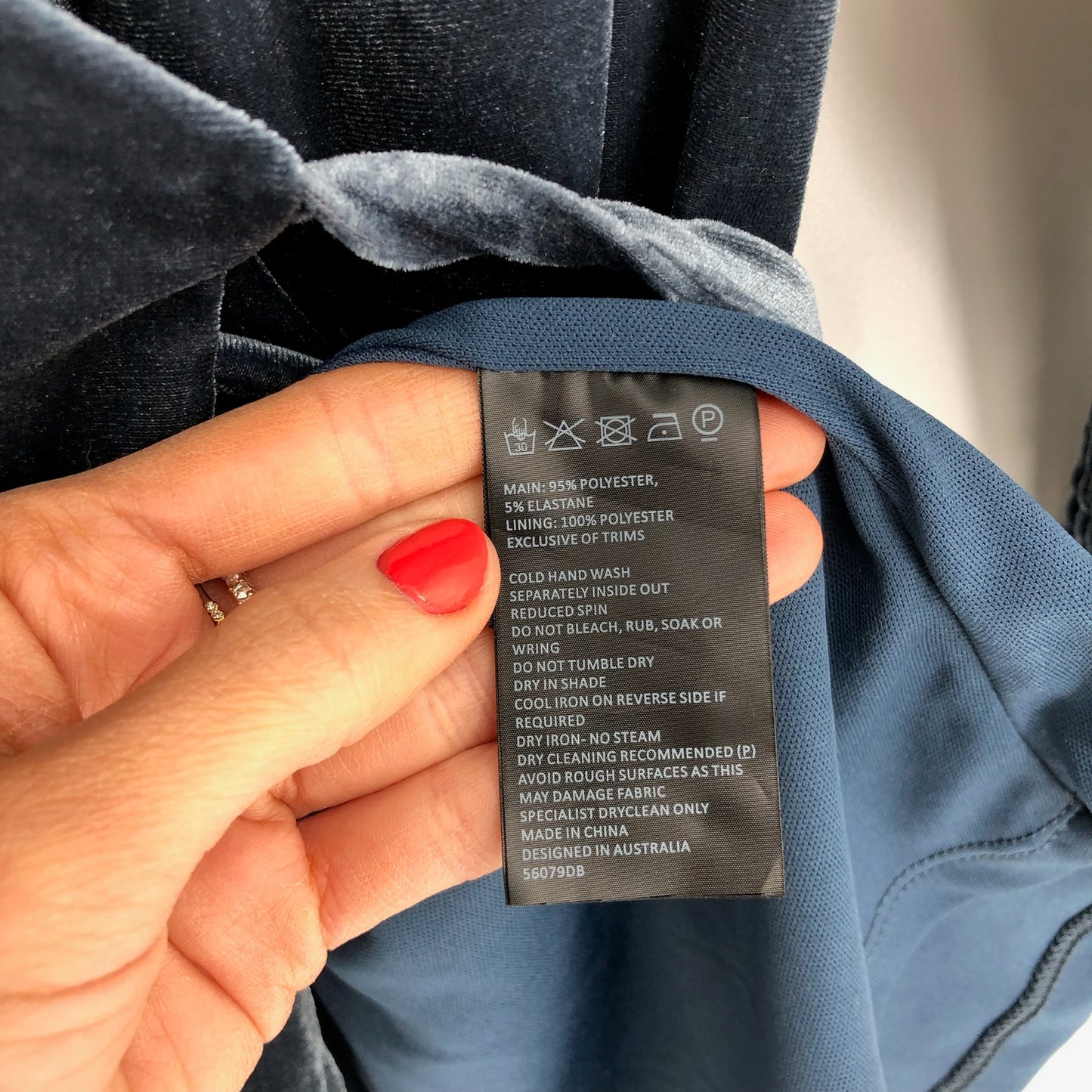 BARDOT Womens Bernie Wrap Mini Dress US 4 XS Blue Velour Long Sleeve NWOT