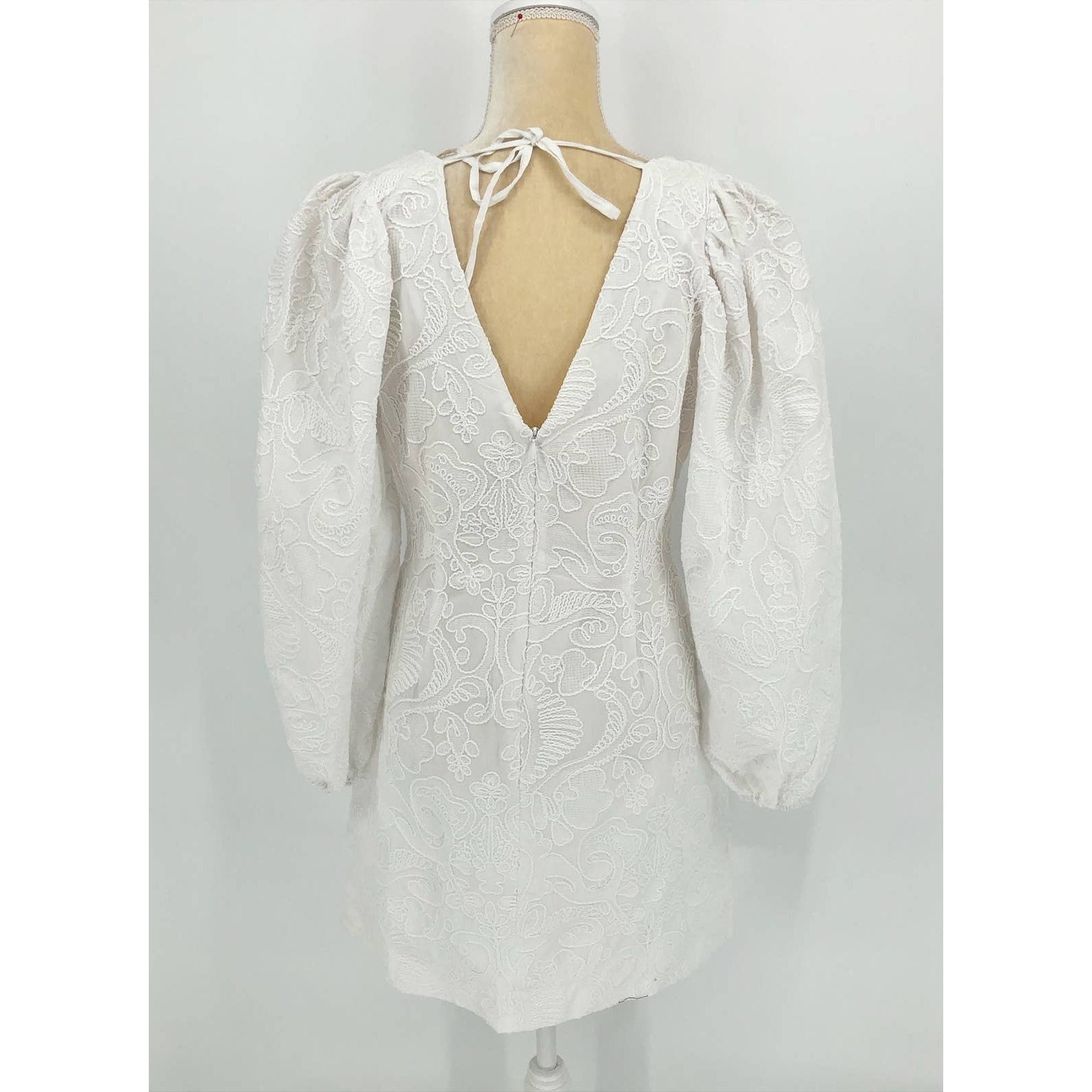 SAMSOE SAMSOE Women's Anai Dress Medium Bright White Embroidered V Neck NWOT