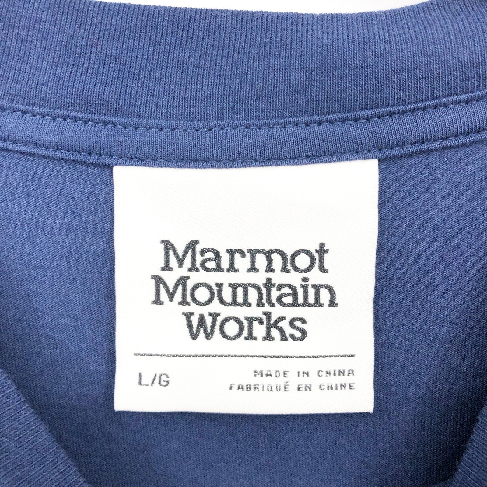 MARMOT Women's Boxy Logo Cotton Crop T-Shirt Large Blue Short Sleeve NWT