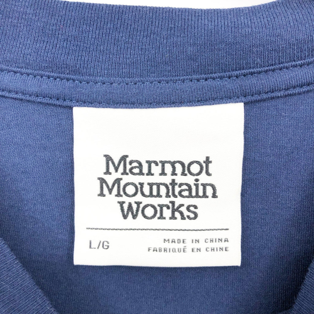 MARMOT Women's Boxy Logo Cotton Crop T-Shirt Large Blue Short Sleeve NWT