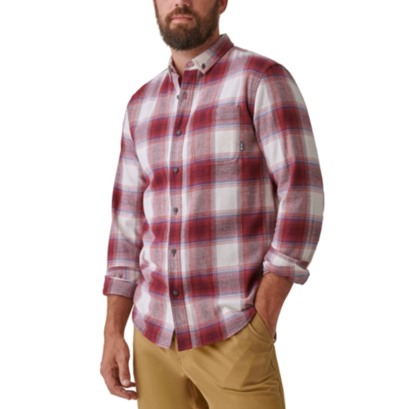 BASS OUTDOOR Men's Expedition Stretch Flannel Shirt XL Red White Plaid NWT