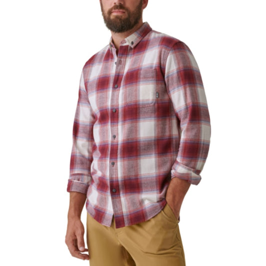 BASS OUTDOOR Men's Expedition Stretch Flannel Shirt XL Red White Plaid NWT