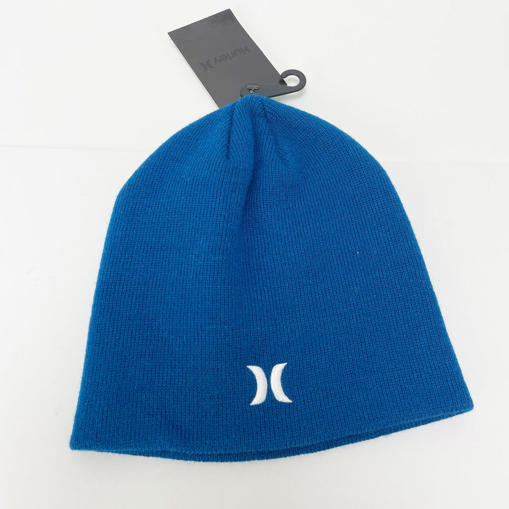 Hurley Mens Icon Staples Beanie One Size Blue Knit Hat NWT