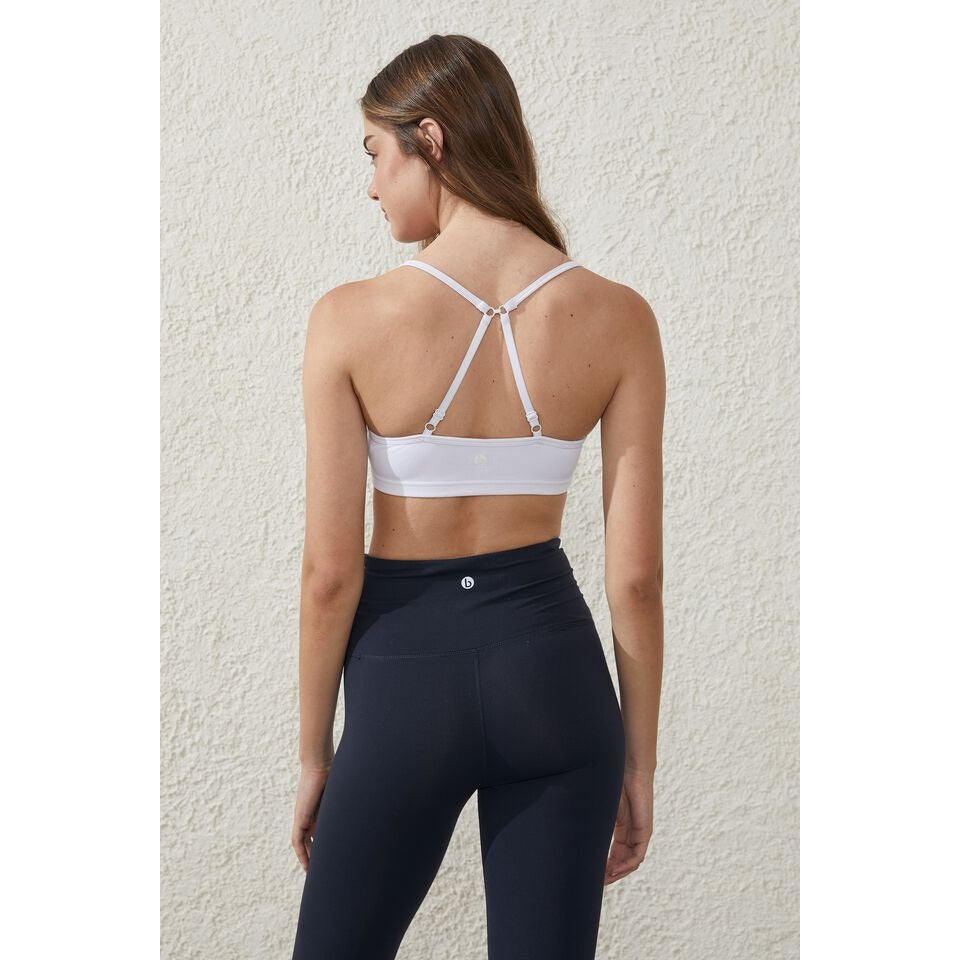 Cotton On Body Women Workout Yoga Crop Top Small White ScoopNeck Convertible NWT
