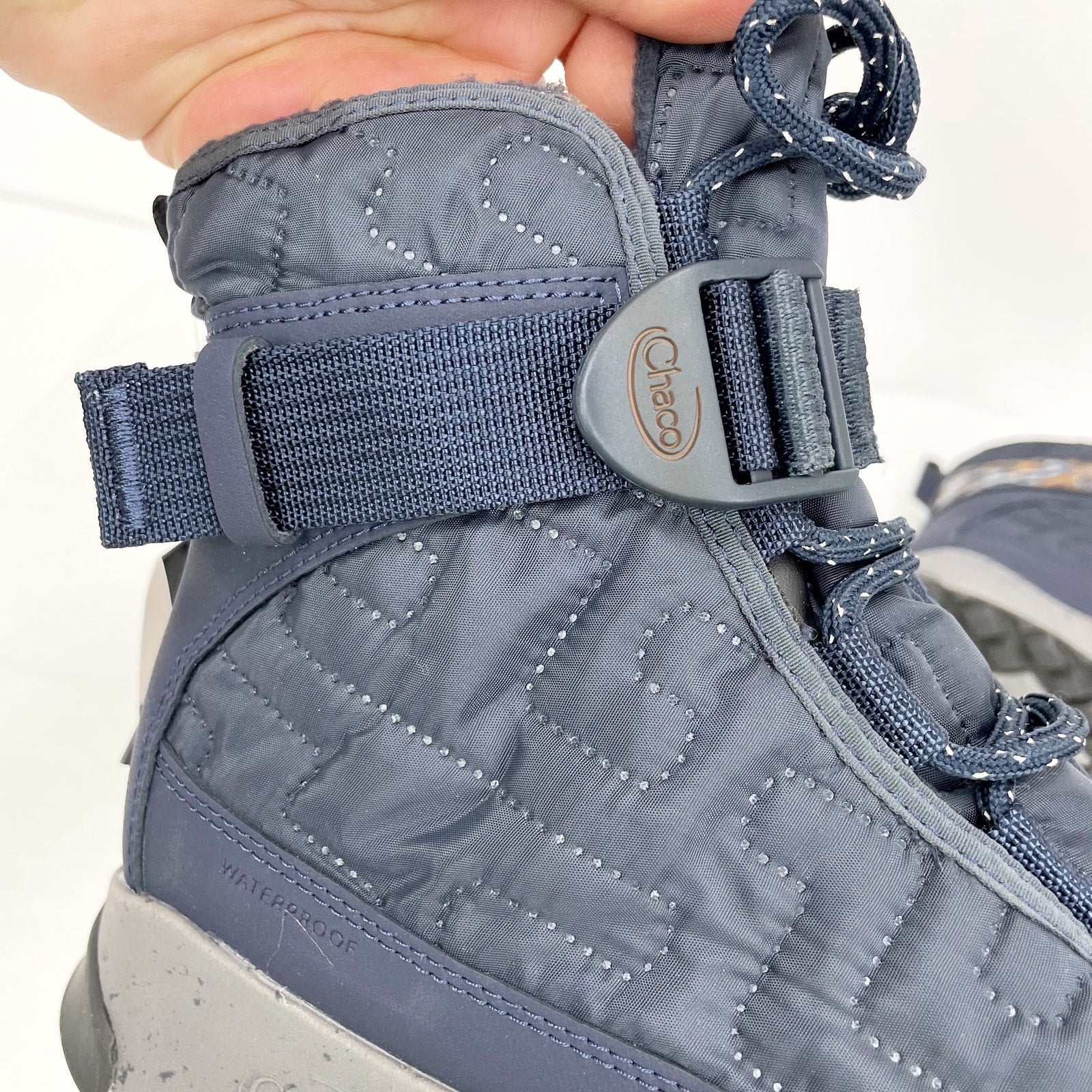 Chaco Womens Borealis Boots US 6 Blue Quilted Waterproof Seam Sealed NWT