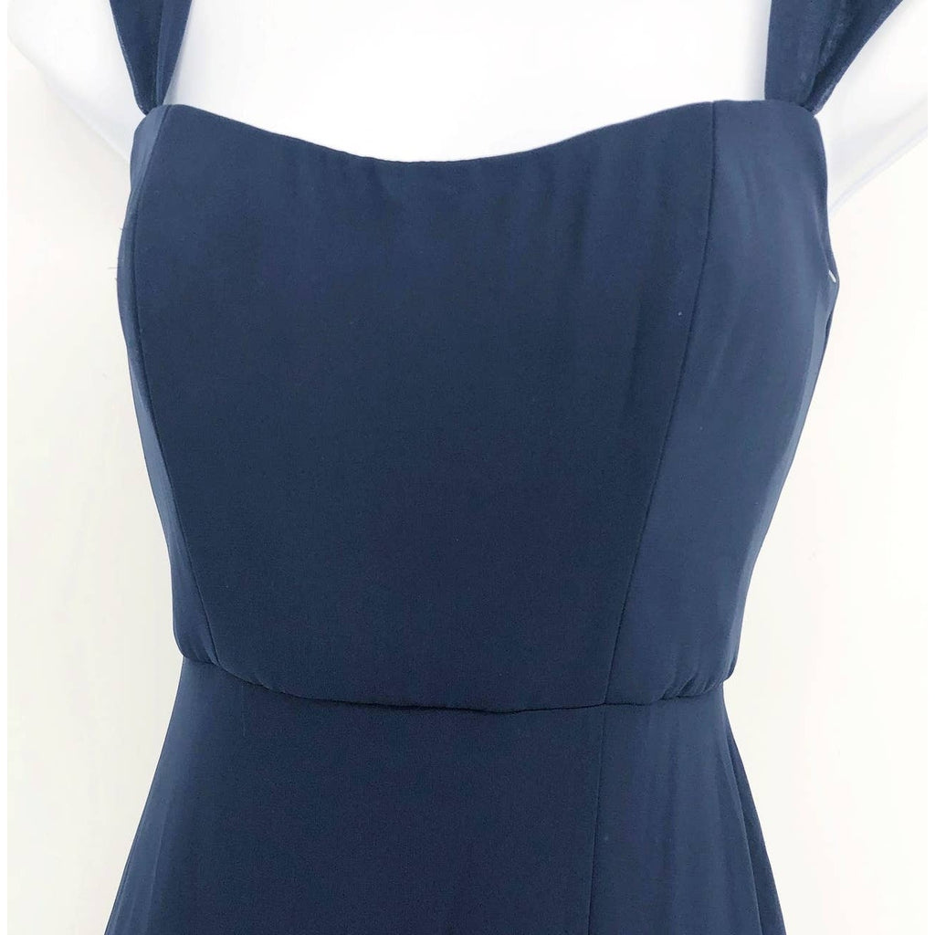 AFTER SIX 1560 Off-the-Shoulder Long Dress 2R Midnight Blue Gown Formal NWOT