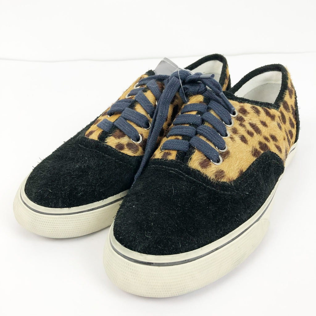 RE/DONE Womens 70s Low Skate Sneakers EU 40 US 9.5 Tan Leopard Calf Hair NWOB