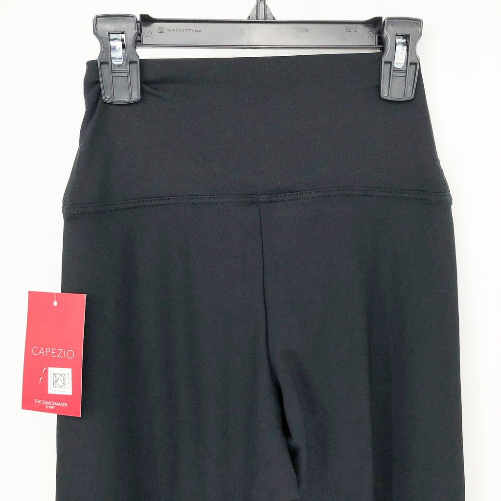 Capezio Womens Stirrup Leggings Small US 4-6 Black High Rise Pull On Stretch NWT