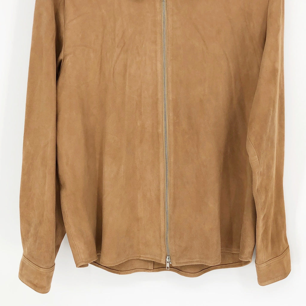 No Nationality Mens Zip Suede Overshirt XXL Camel Brown Jacket NN07 $1395 NWT