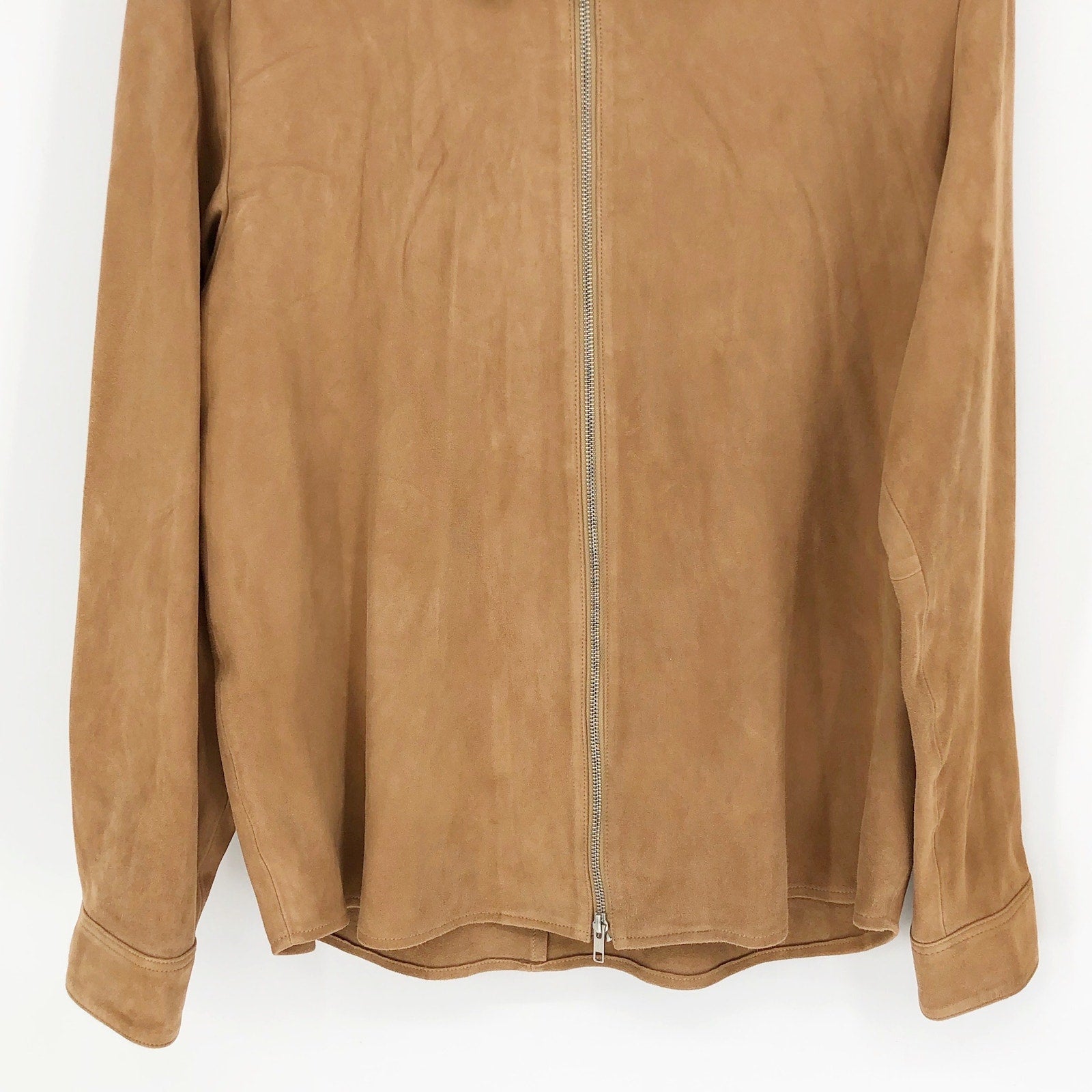 No Nationality Mens Zip Suede Overshirt XXL Camel Brown Jacket NN07 $1395 NWT