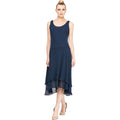 SL Fashions 116184 Midi Dress 10 Navy Blue Embellished Cocktail Sleeveless NWOT