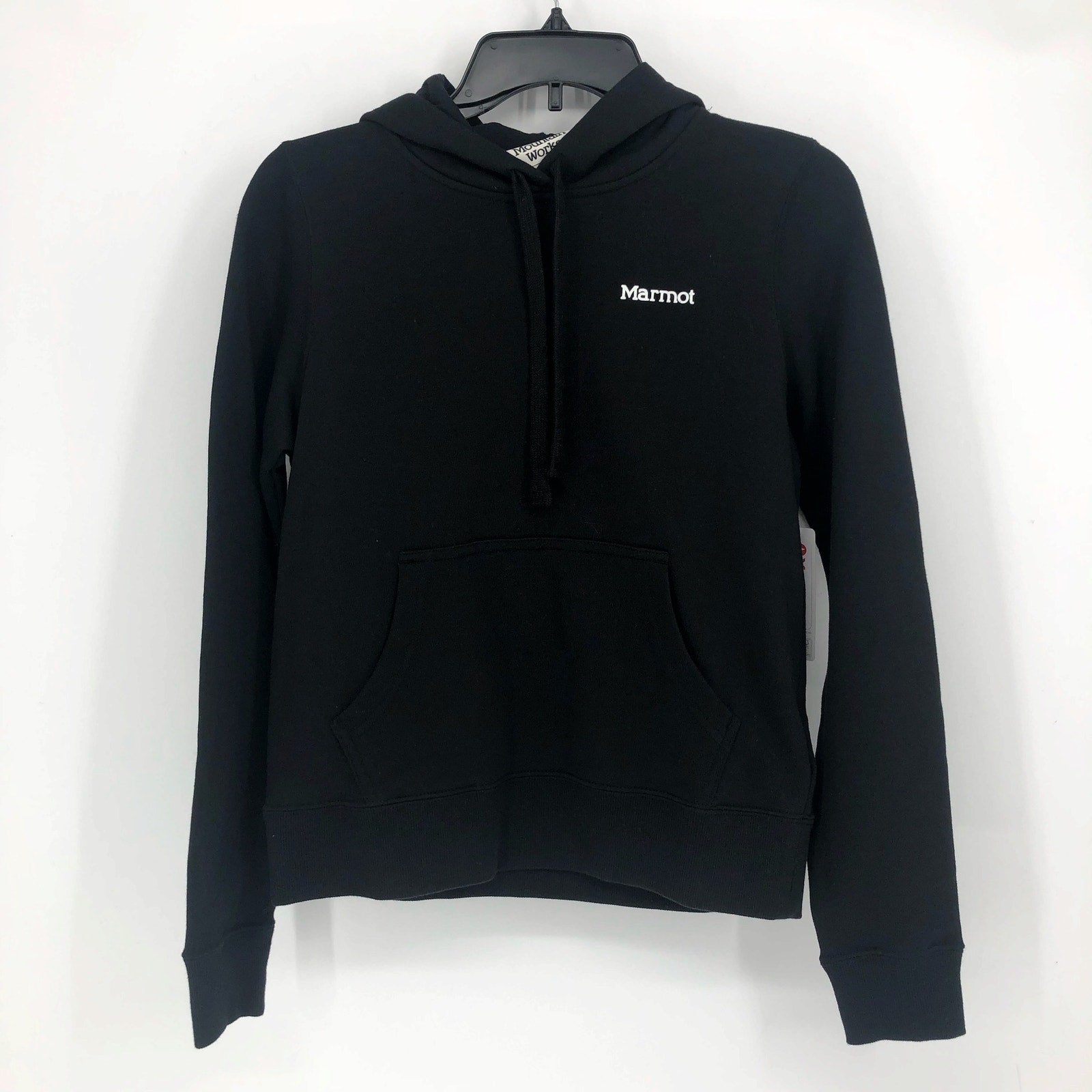 MARMOT Women's Daisy Logo Hoodie XS Black Pullover Sweatshirt NWT