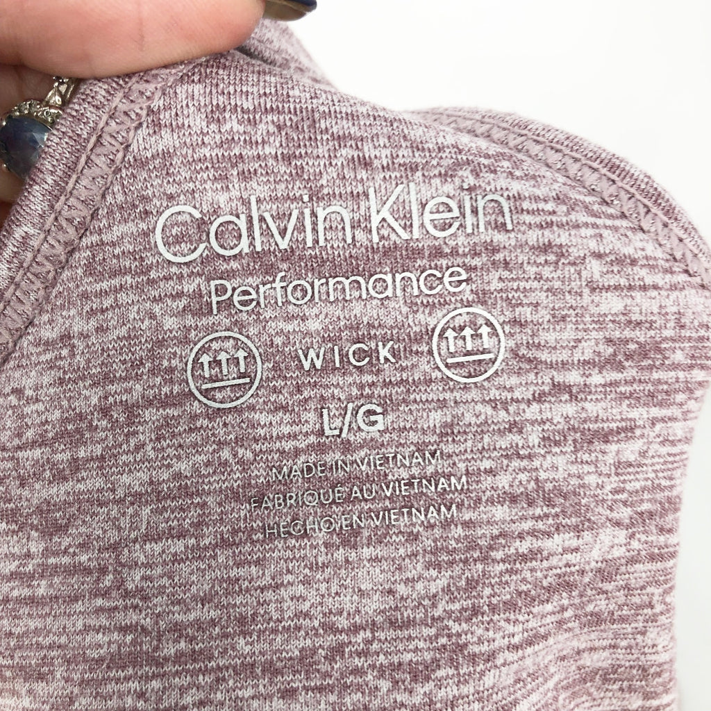Calvin Klein Womens Athletic Mini Dress Large Heathered Purple Racerback NWT