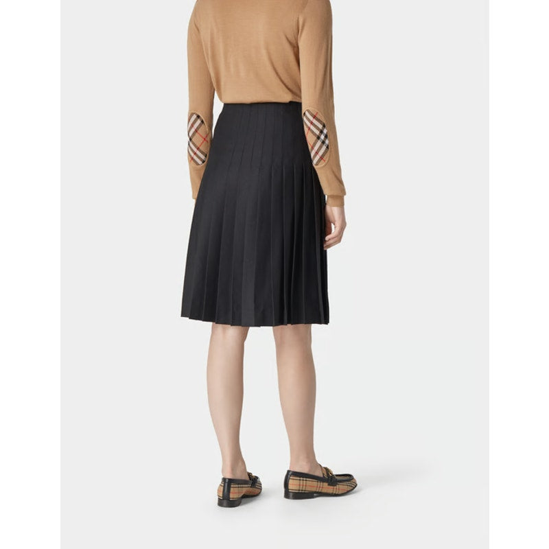 BURBERRY Women's Pleated Asymmetrical A-line Skirt Size 2 Black