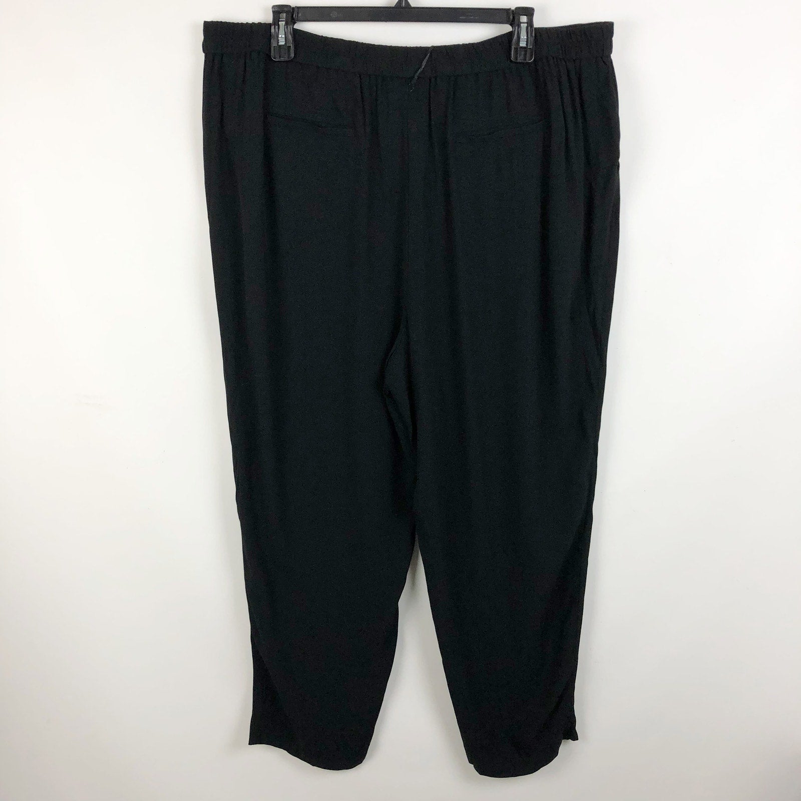 HALOGEN Women Ankle Pants Black Size 22 Classic Pull-On High Rise Pockets NWT