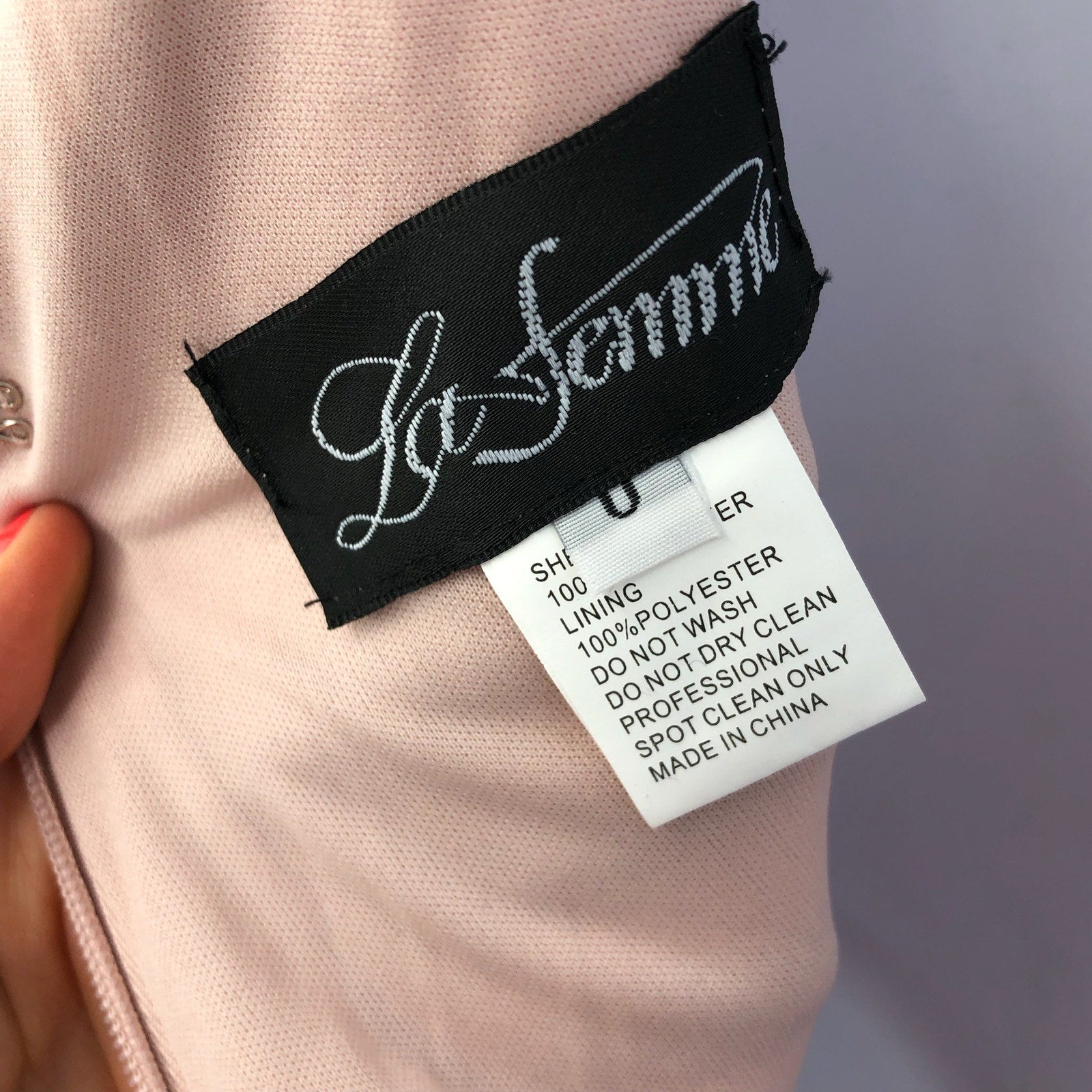 LA FEMME 29848 Jersey Long Gown 0 Pink Mauve Faux Wrap V Neck Prom Dress NWT