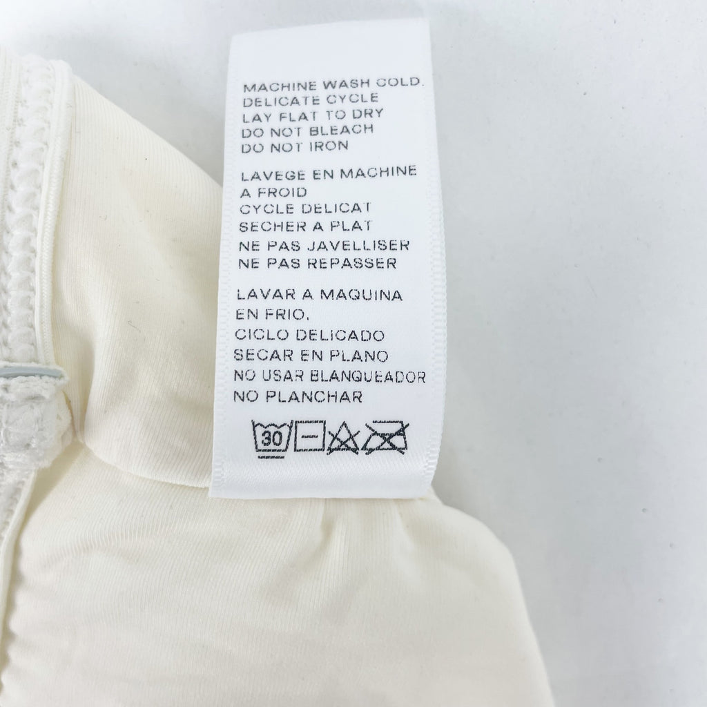 Good American Rib Scoop Neck Bikini Top Sz 6 3XL Ivory White Swim Wide Strap NWT