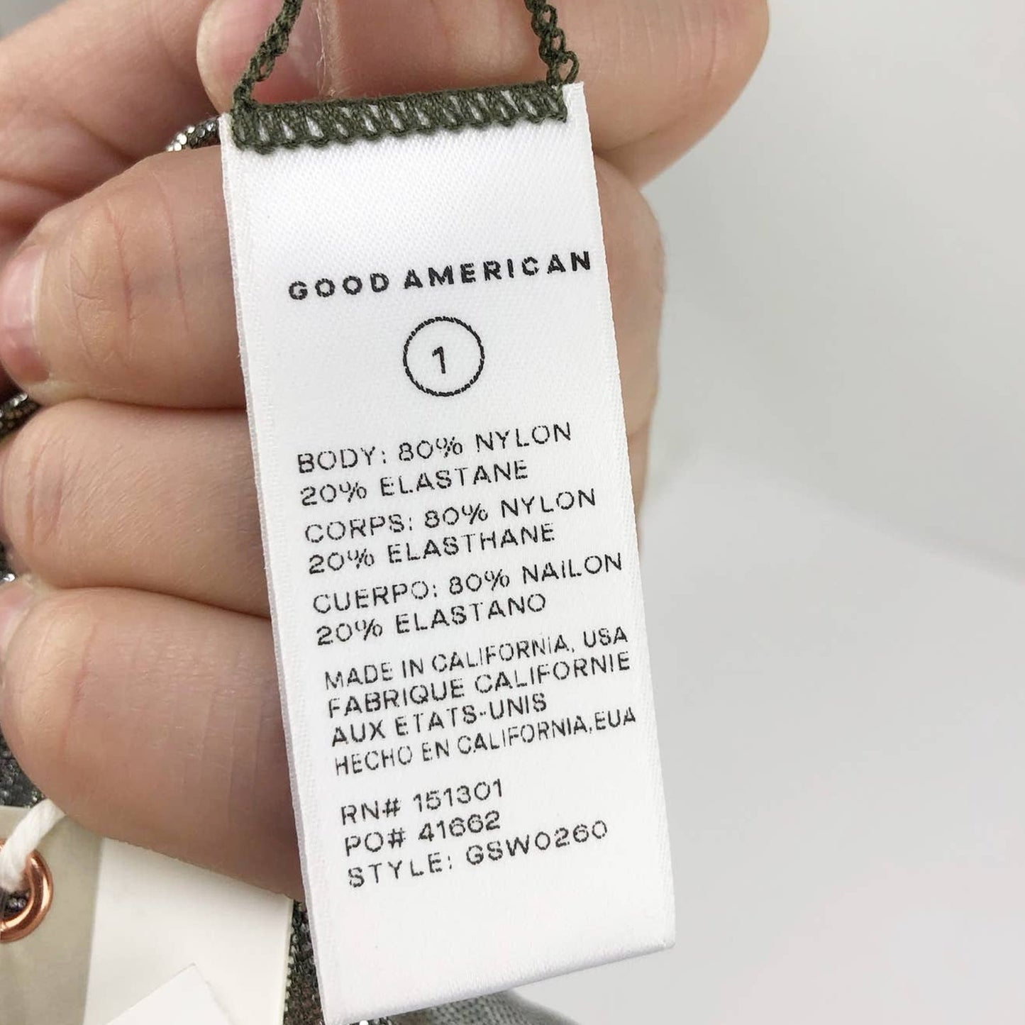 Good American Metallic Better Reversible Swim Bottom Sz 1 Small Silver Green NWT