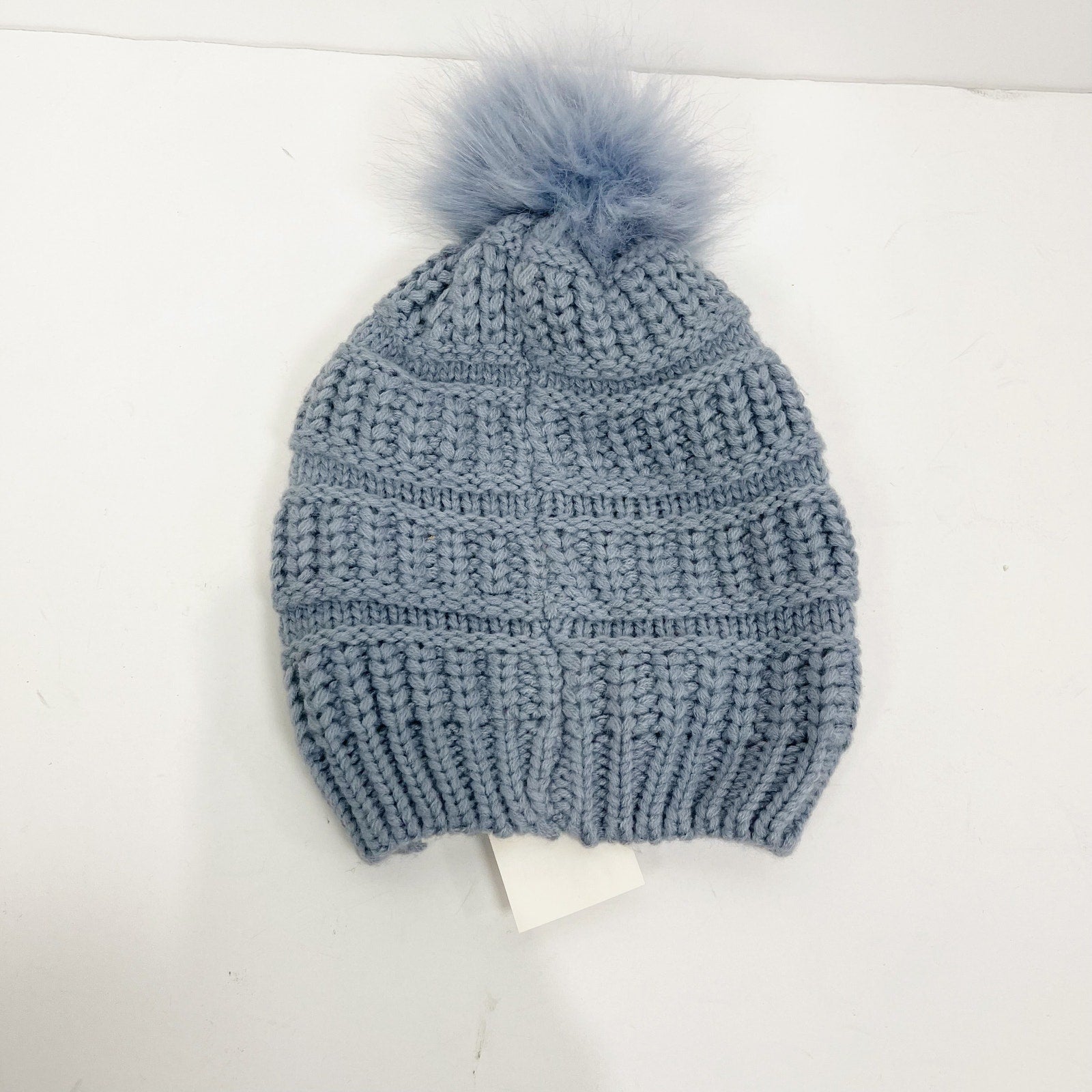 Treasure & Bond Women's Faux Fur Pom Beanie | Blue Cerulean | One Size NWT