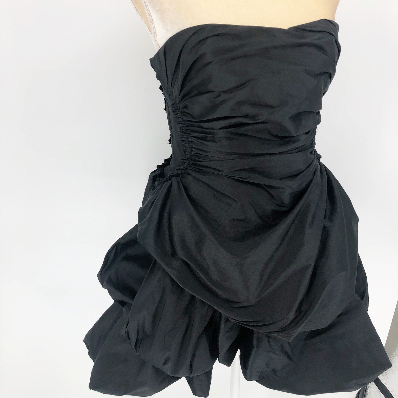 AJE Women's Daybreak Strapless Mini Dress Black Size 10 Sweetheart Neck NWT