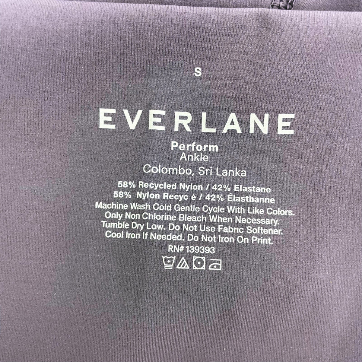Everlane Womens The Perform Ankle Legging Small Plum Purple Athletic NWT