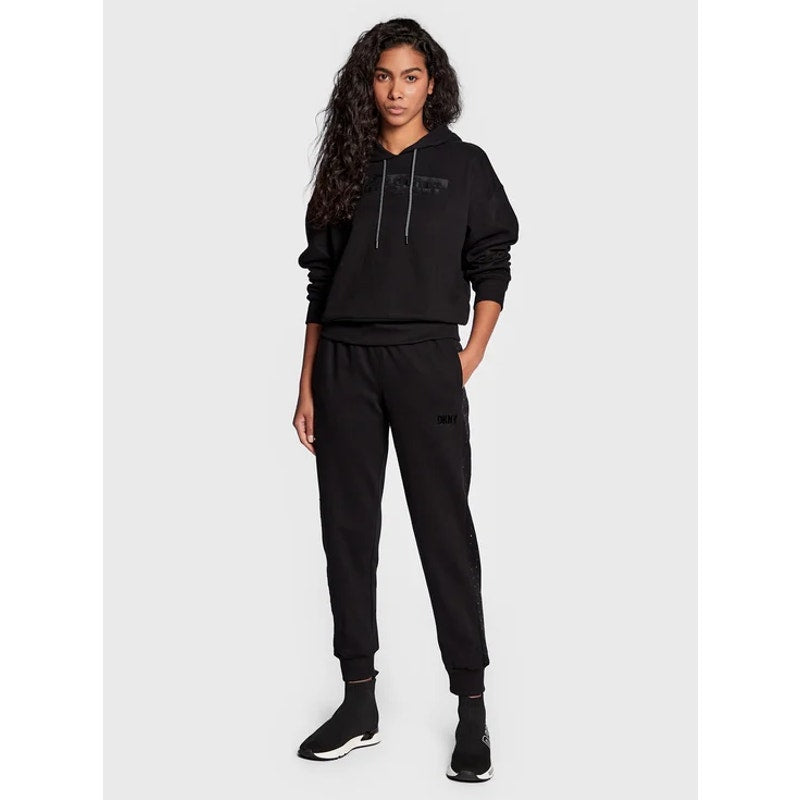 DKNY SPORT Womens Relaxed Joggers Medium Black Pants Embellished NWT