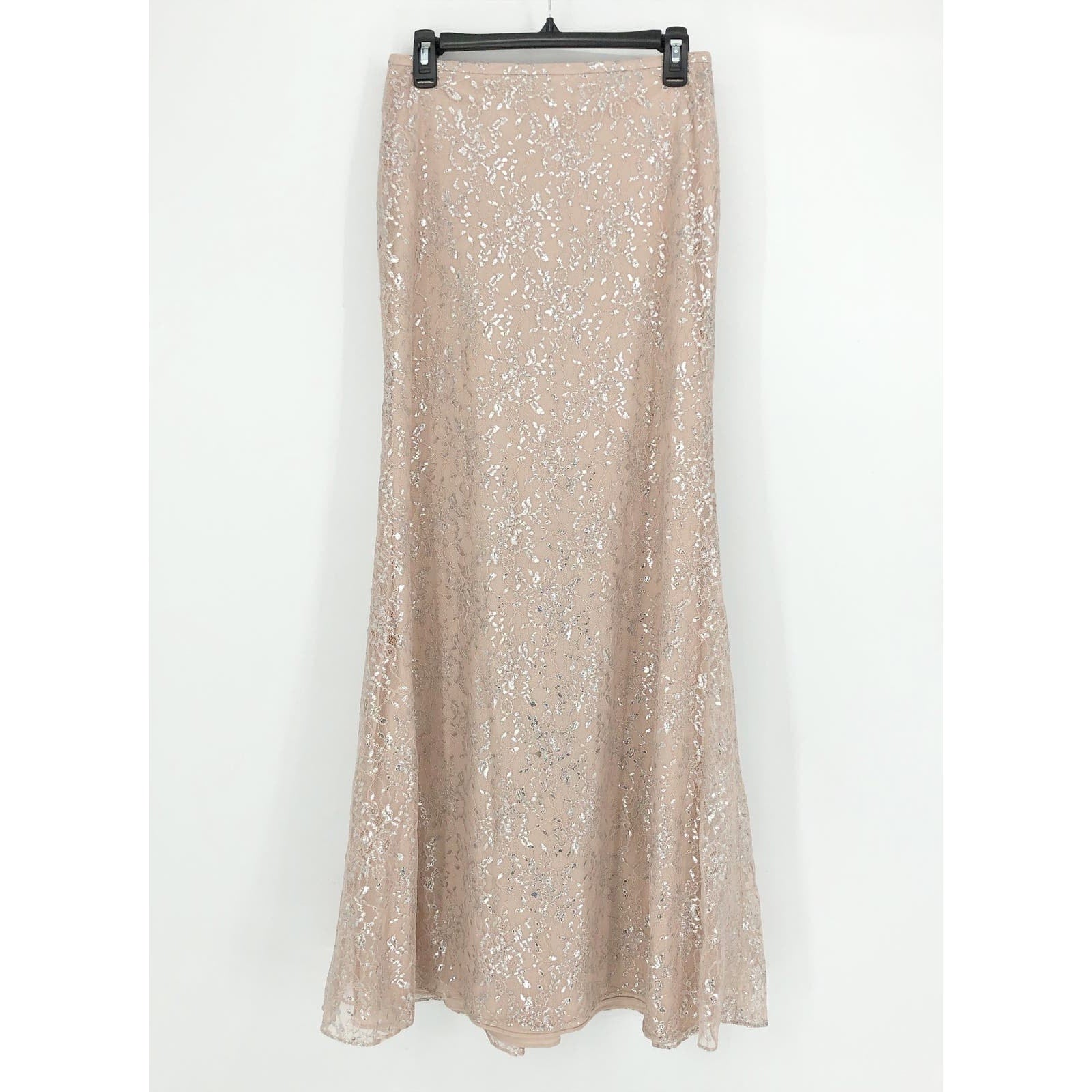 AFTER SIX Rococo Lace Sequin Two-Piece Gown Size 4 Champagne Silver Lace NWT