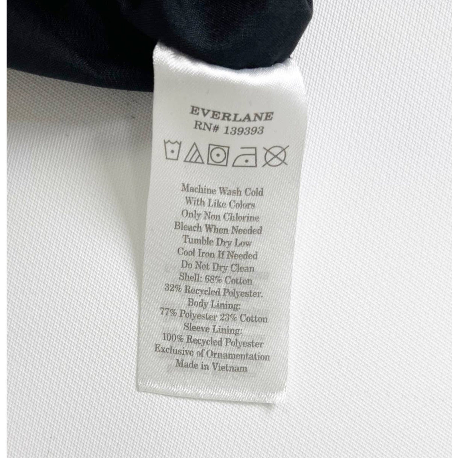 Everlane Womens Cotton Bomber Jacket XXS Black Oversized Zip Front NWT