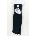 ASOS DESIGN Women's Cut Out High Slit Ruched Strapless Dress Black Size 8