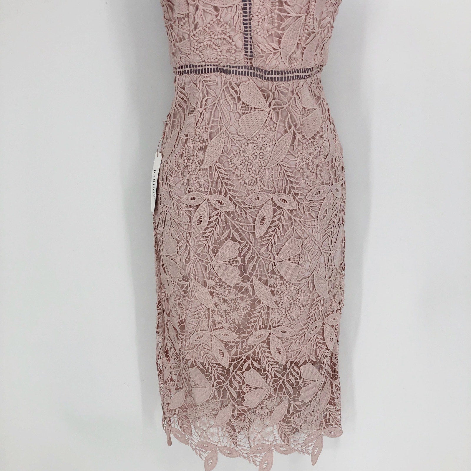 BARDOT Women's Willow Sheath Dress Small Soft Pink Floral Lace Sleeveless NWT
