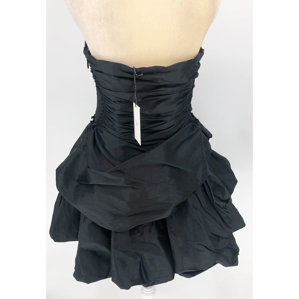 AJE Women's Daybreak Strapless Mini Dress Black Size 10 Sweetheart Neck NWT