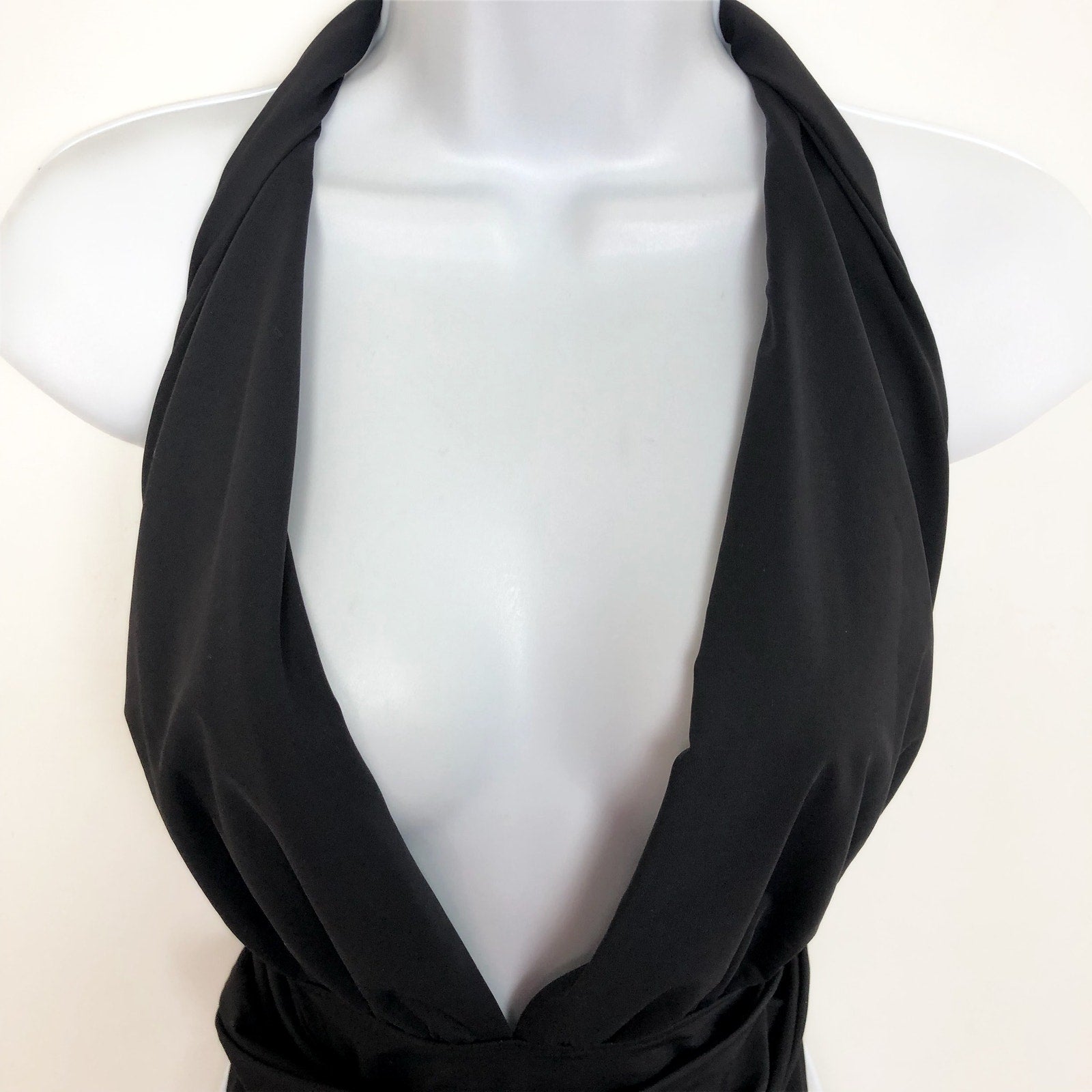 Good American Waist Cincher One Piece Swimsuit 4 XL Black T Back Strap NWOT
