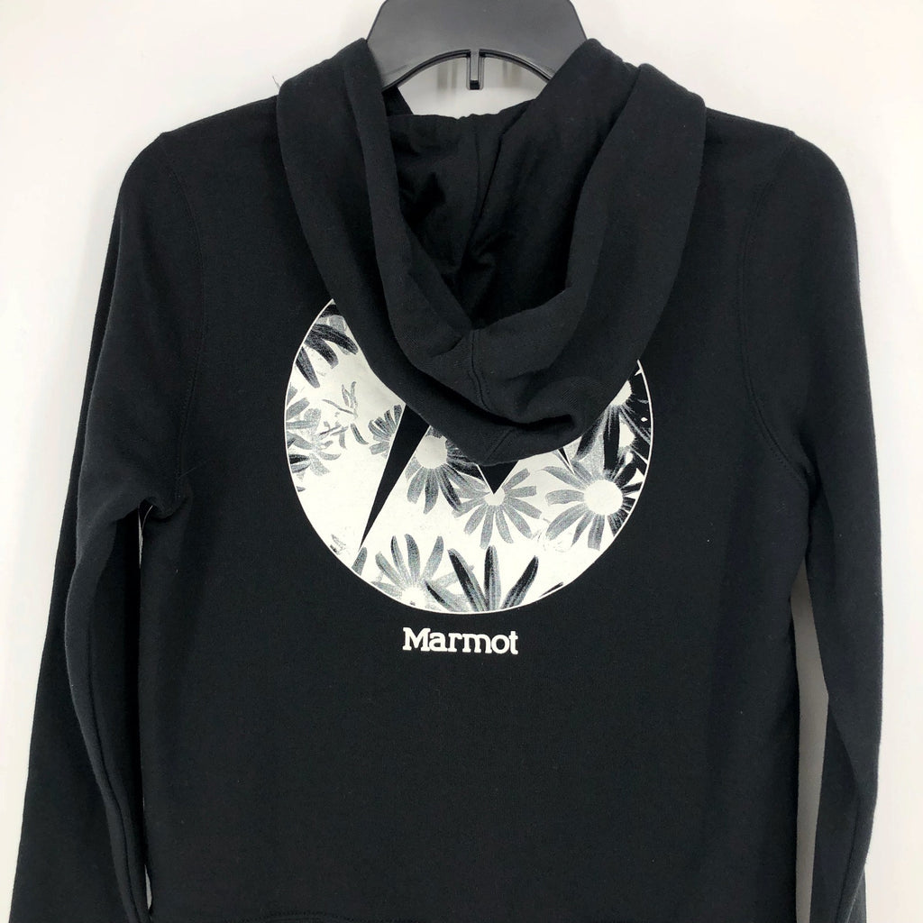 MARMOT Women's Daisy Logo Hoodie XS Black Pullover Sweatshirt NWT