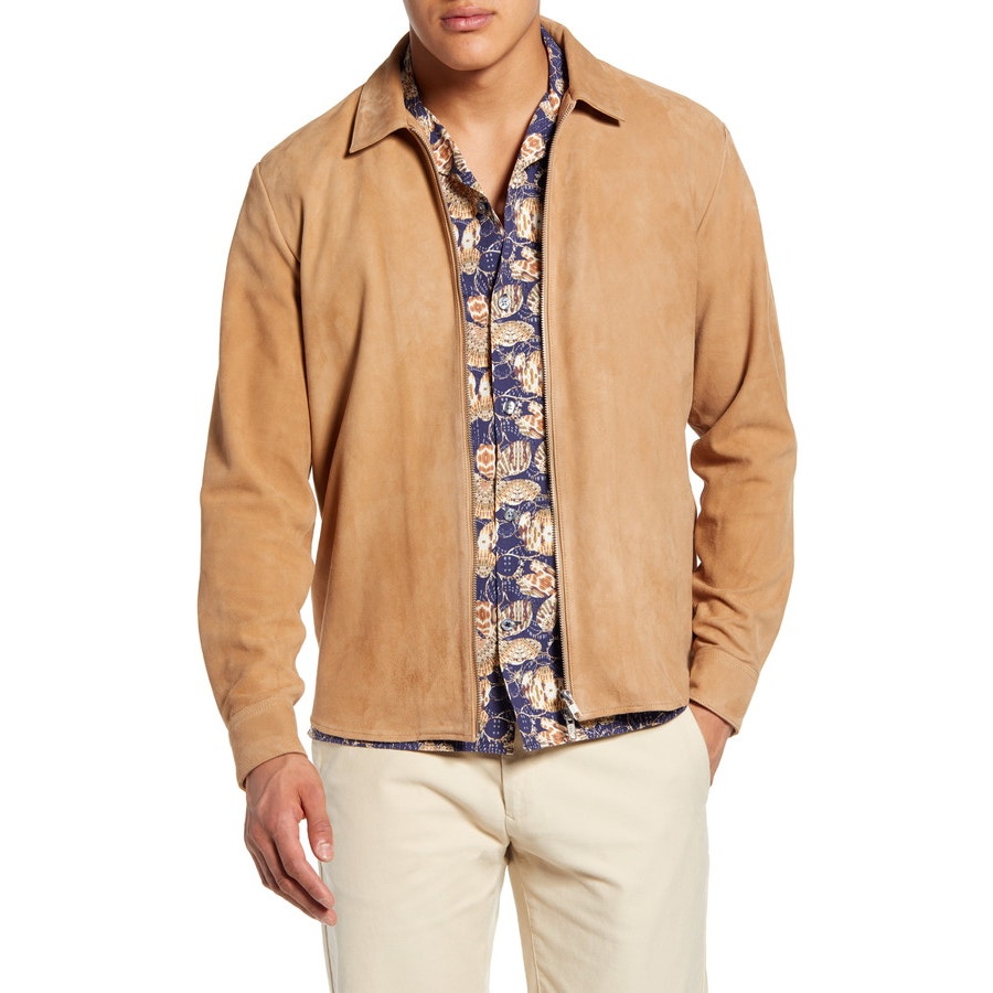 No Nationality Mens Zip Suede Overshirt XXL Camel Brown Jacket NN07 $1395 NWT